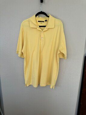 Greg Norman Play Dry Yellow Polo Shirt XL Cotton Blend SCGA Mens Summer Golf